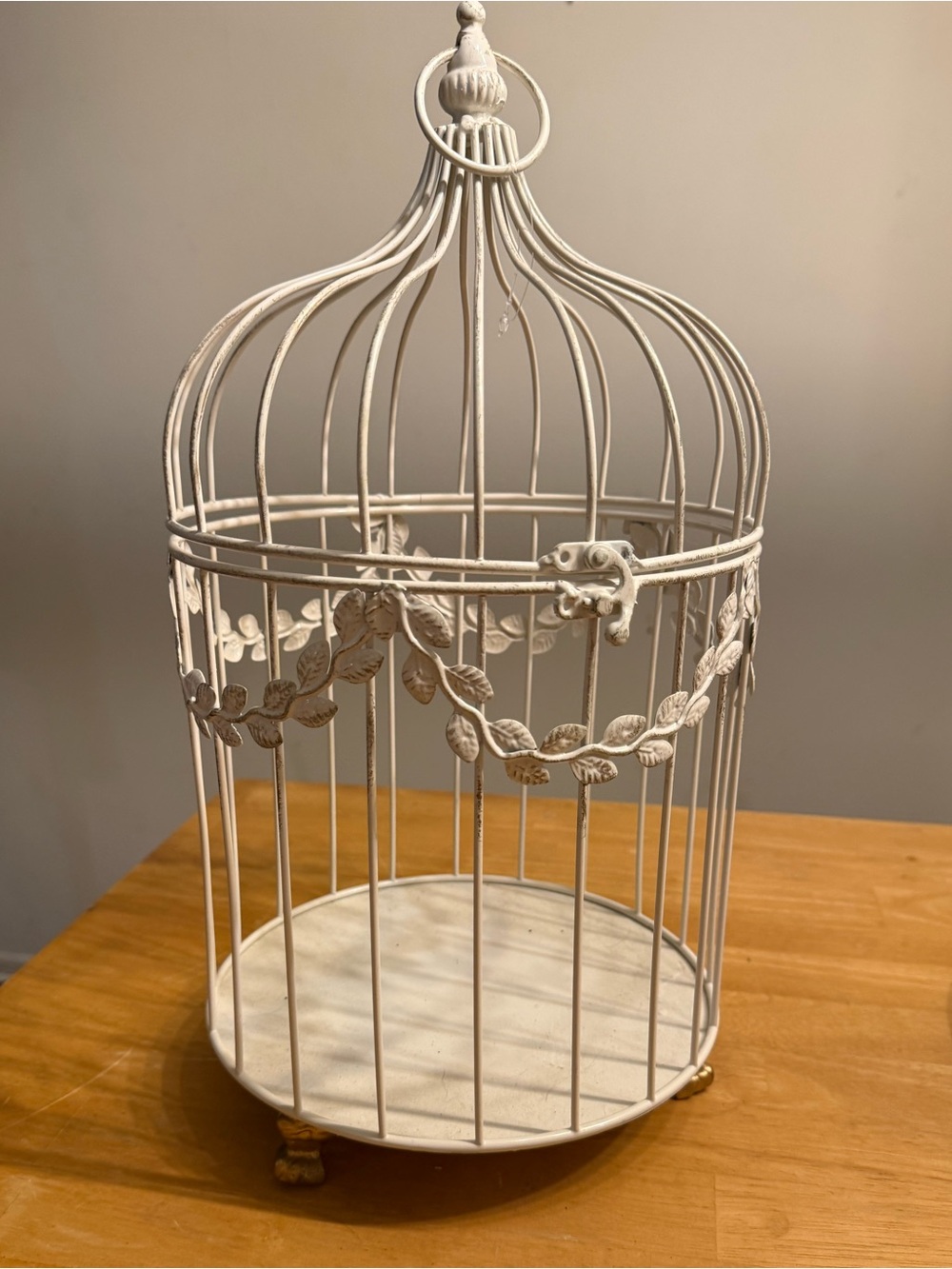Cream bird cage decoration